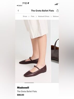 Madewell Dark Brown “The Greta Ballet Flat”
